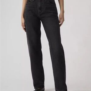 Levi's Premium Dad Jean High Waisted Relaxed Fit Faded Black - Size 28